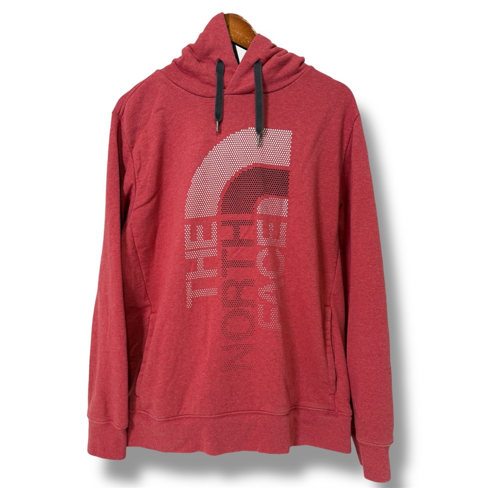 The North Face Hoodie‎ Men's Large Pullover Graphic Half Dome Logo Heather Red